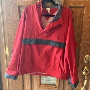 Vintage Gap Red & Blue‎ Hooded Pullover Power Shirt Rain Jacket size Medium Y2K
